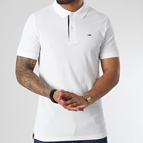 Tommy Jeans - Polo Manches Courtes Slim Placket 5370 Blanc