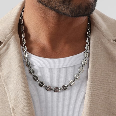 LBO - Collier Grain De Café 10mm Argenté