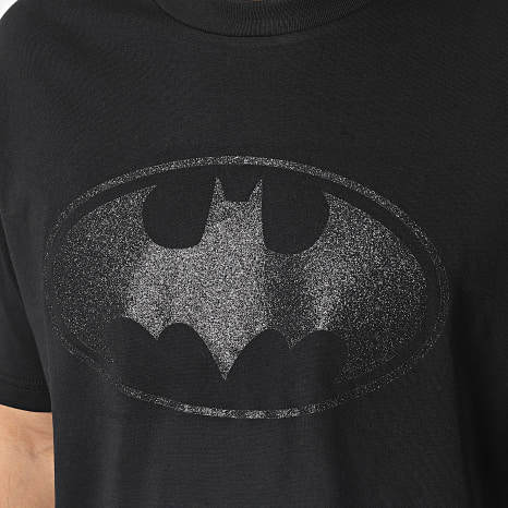 Batman - Maglietta oversize grande con logo glitterato Batman nero