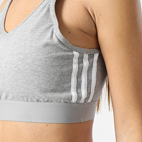 Adidas Sportswear - Brassière Femme 3 Stripes GS1357 Gris Chiné