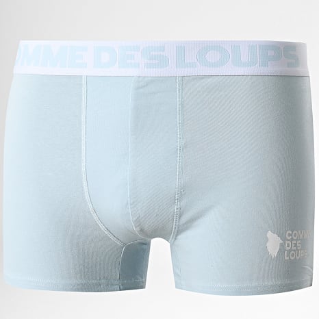 Comme Des Loups - Lot De 3 Boxers Classic Noir Blanc Bleu Ciel