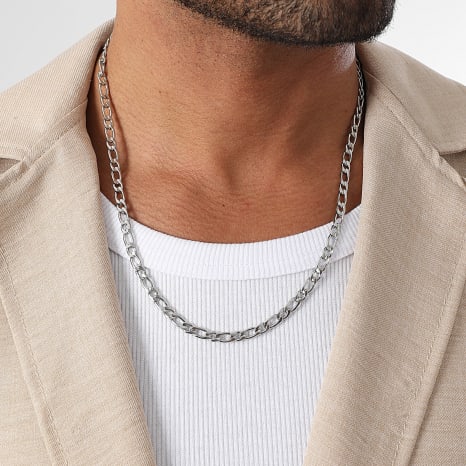LBO - Figaro 5.5mm Collar de Malla de Plata