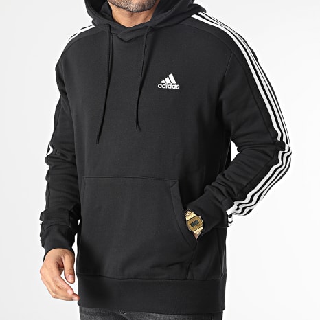 Adidas Performance - Sudadera con capucha a rayas IC0435 Negro