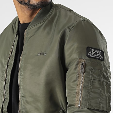 Schott NYC - Chaqueta bomber Airforcers Slim Fit Caqui Verde