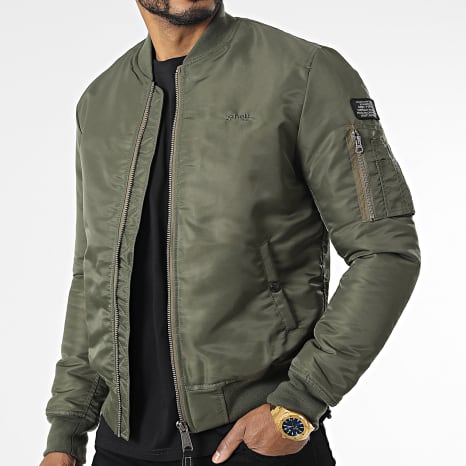 Schott NYC - Chaqueta bomber Airforcers Slim Fit Caqui Verde