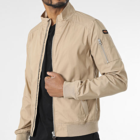 Aliy　schott シープスキンジャケット ベージュ Schott NYC - Kenny SLIM FIT Beige Zip Jacket - Ryses