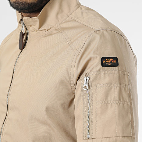 Schott NYC - Kenny SLIM FIT Beige Zip Jacket - Ryses