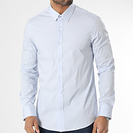 Calvin Klein - Chemise Manches Longues Stretch Poplin 0856 Bleu Clair
