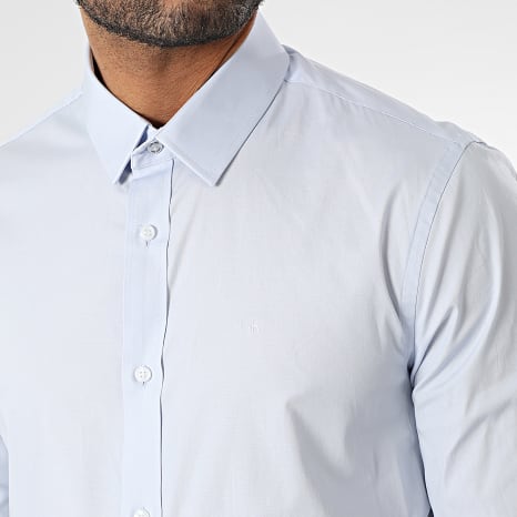 Calvin Klein - Chemise Manches Longues Stretch Poplin 0856 Bleu Clair