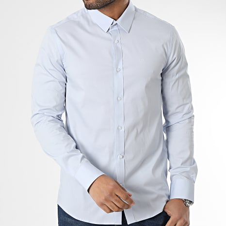Calvin Klein - Chemise Manches Longues Stretch Poplin 0856 Bleu Clair