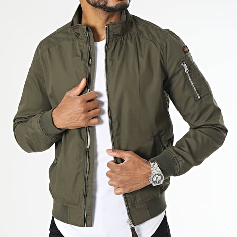 Schott NYC - Kenny SLIM FIT Zipped Jacket Khaki Green - Ryses