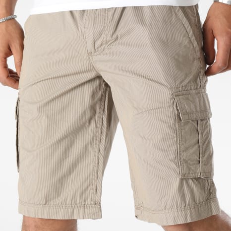 Teddy Smith - Short Cargo A Rayures Sytro 3 Beige Foncé