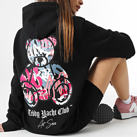 Teddy Yacht Club - Sweat Capuche Femme Art Series Pink Noir