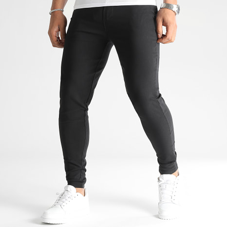 Frilivin - Juego de 2 pantalones chinos SLIM FIT Gris Carbón Negro