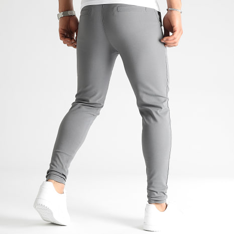 Frilivin - Juego de 2 pantalones chinos SLIM FIT Gris Carbón Negro