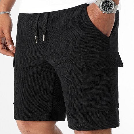 LBO - Wafel Textured Cargo Korte Broek 0180 Zwart