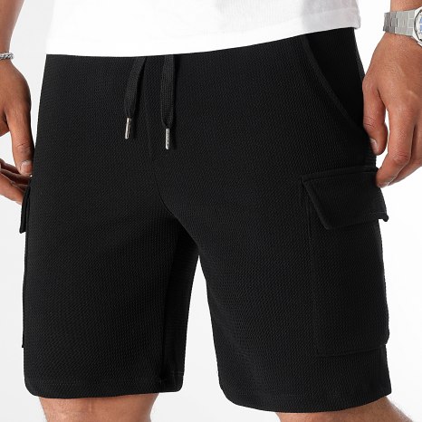 LBO - Wafel Textured Cargo Korte Broek 0180 Zwart