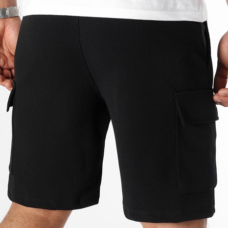 LBO - Wafel Textured Cargo Korte Broek 0180 Zwart
