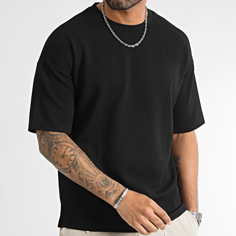 LBO - Tee Shirt Texturé Waffle Large 0210 Noir