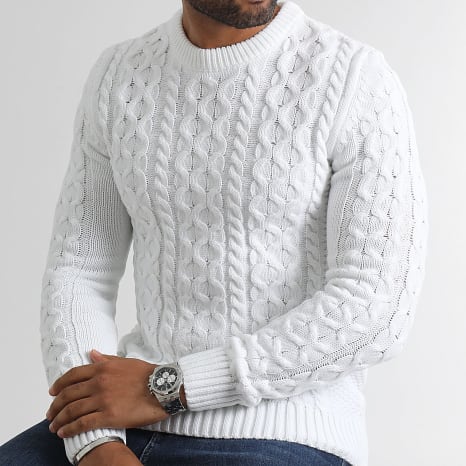 LBO - Jersey Cuello Redondo Trenzado 0383 Blanco