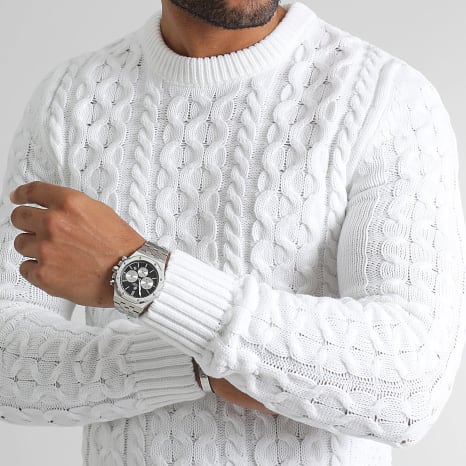 LBO - Jersey Cuello Redondo Trenzado 0383 Blanco