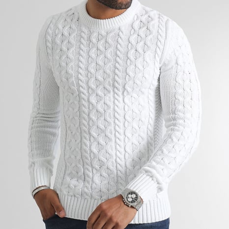 LBO - Jersey Cuello Redondo Trenzado 0383 Blanco