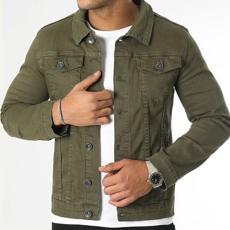 Classic Series - Chaqueta vaquera super slim fit 0053 Denim caqui verde