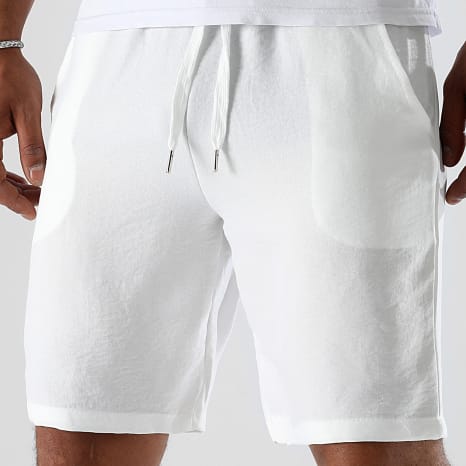LBO - Pantalón Corto Chino Efecto Lino 0247 Blanco