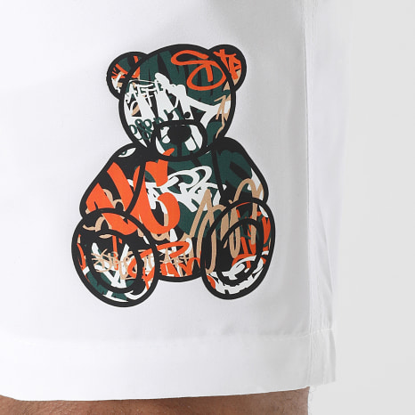 Teddy Yacht Club - Short De Bain Essentials Art Series Orange Blanc