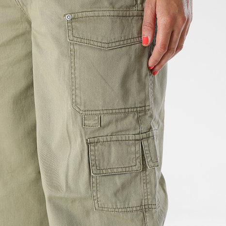 Only - Pantalon Cargo Femme Tine Vert Kaki Clair