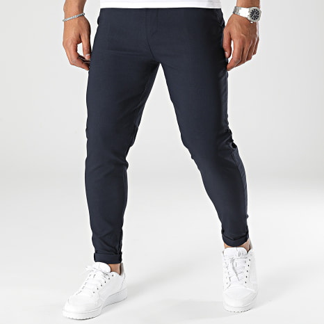 Frilivin - Set di 2 pantaloni chino beige e marini
