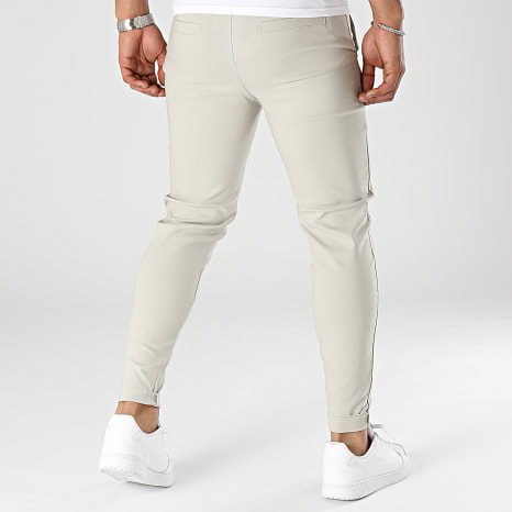 Frilivin - Set di 2 pantaloni chino beige e marini