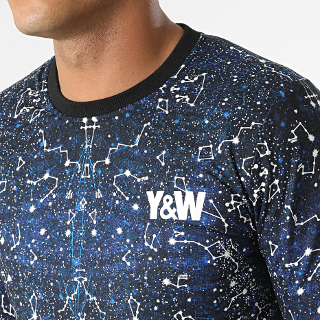 Y et W - Constellation Sudadera Cuello Redondo Negro Azul Marino Reversible