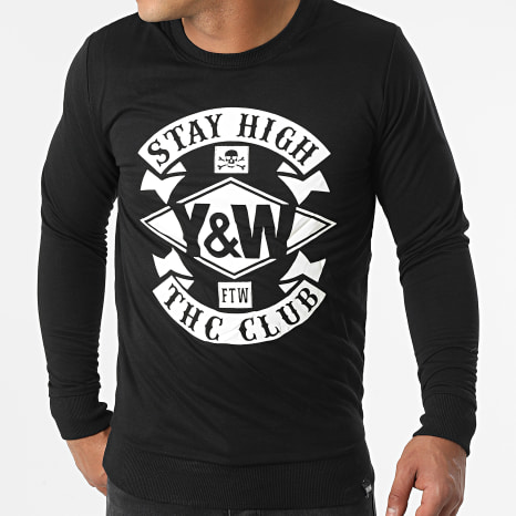 Y et W - Constellation Sudadera Cuello Redondo Negro Azul Marino Reversible