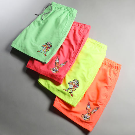 Looney Tunes - Short De Bain Bugs Bunny Graff Orange Fluo