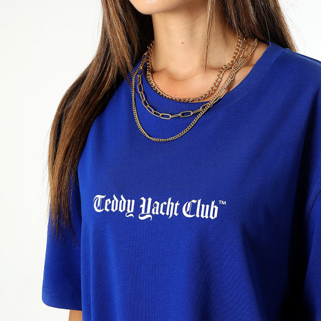 Teddy Yacht Club - Camiseta Oversize Large Women's Art Series Azul Azul Real