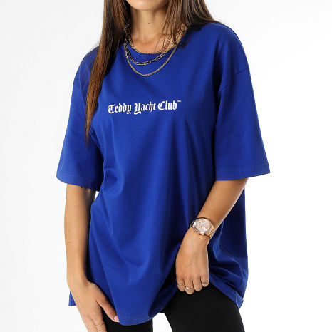 Teddy Yacht Club - Camiseta Oversize Large Women's Art Series Azul Azul Real