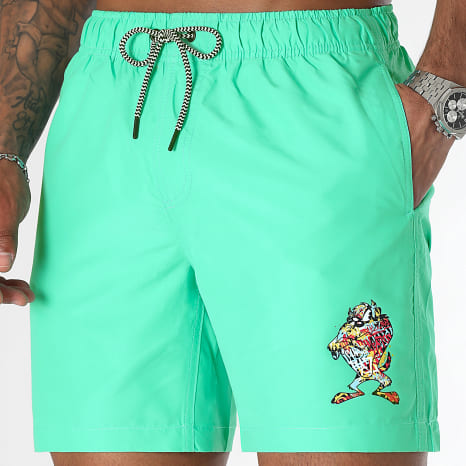 Looney Tunes - Taz Graff Pastel Green Swim Shorts