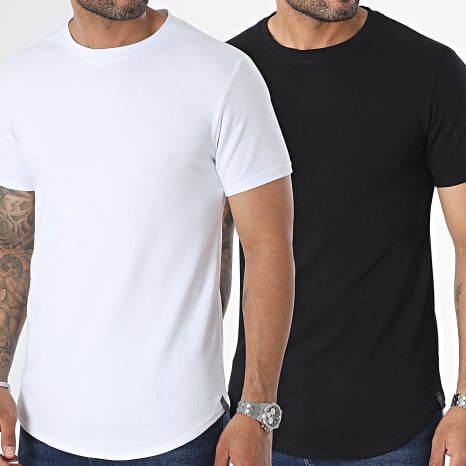 Uniplay - Lot De 2 Tee Shirts Oversize T311 Blanc Noir