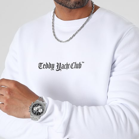 Teddy Yacht Club - Sudadera Art Series Dripping Crewneck Blanco