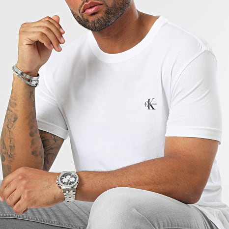 Calvin Klein - Tee Shirt Monogram 0199 Blanc