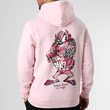 Looney Tunes - Sudadera con capucha rosa Taz Graff