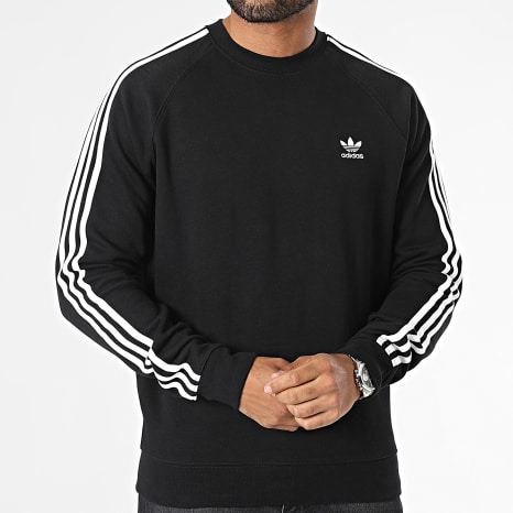 Adidas Originals - 3 Rayas Cuello redondo Sudadera IM2087 Negro