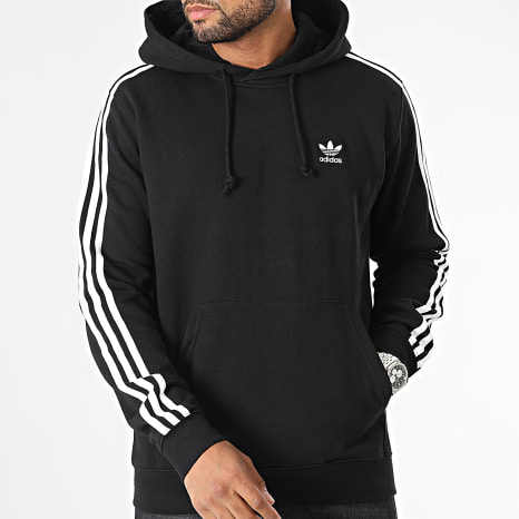 Adidas Originals - Sweat Capuche A Bandes 3 Stripes IM2088 Noir