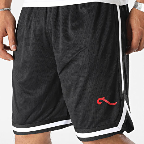 Classic Series - Short Jogging A Bandes Wave Noir Rouge