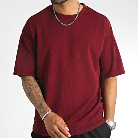 LBO - Tee Shirt Texturé Waffle Large 0377 Bordeaux