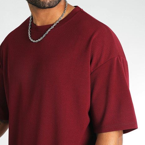 LBO - Tee Shirt Texturé Waffle Large 0377 Bordeaux