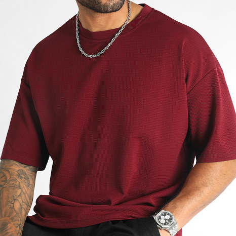 LBO - Tee Shirt Texturé Waffle Large 0377 Bordeaux