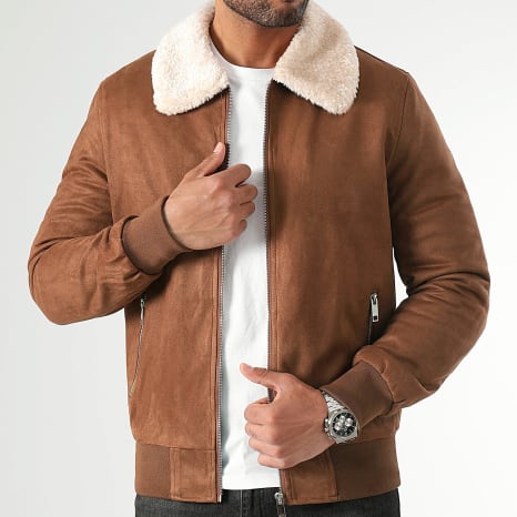 LBO - Bomber Suede Cuello de piel de oveja 0383 Camel LBO - Bomber Suede Cuello de piel de oveja 0383 Camel