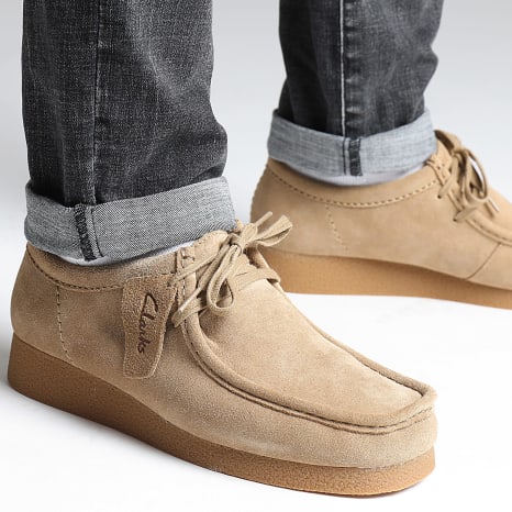 Clarks - Wallabee Evo Dark Sand Suede Shoes - Ryses
